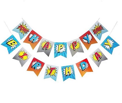 Super Hero Blast Birthday Jointed Banner